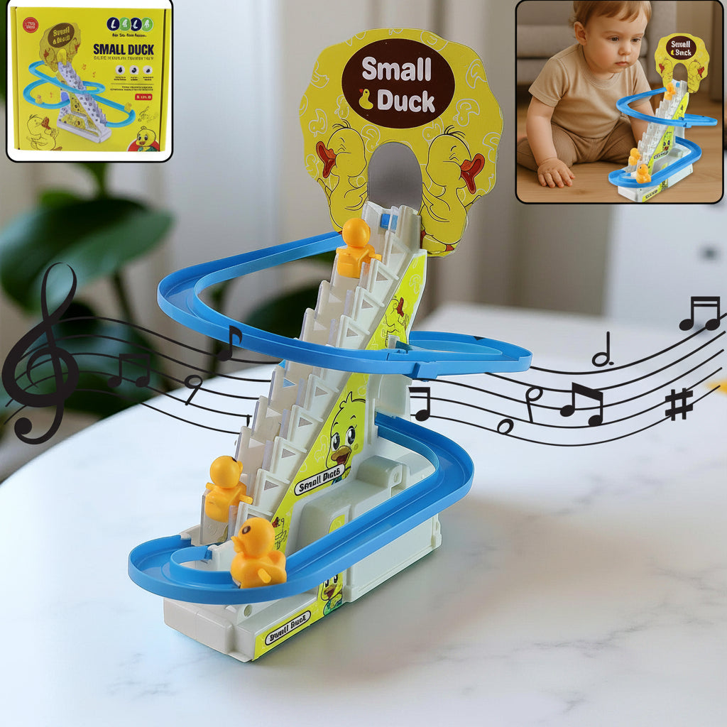 Lala Small Duck Climb Stairs Toy Roller Coaster With Flashing Lights  Music (3 Ducks)