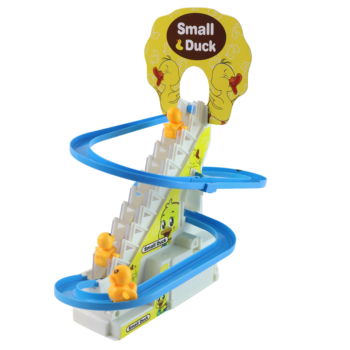 Lala Small Duck Climb Stairs Toy Roller Coaster With Flashing Lights  Music (3 Ducks)