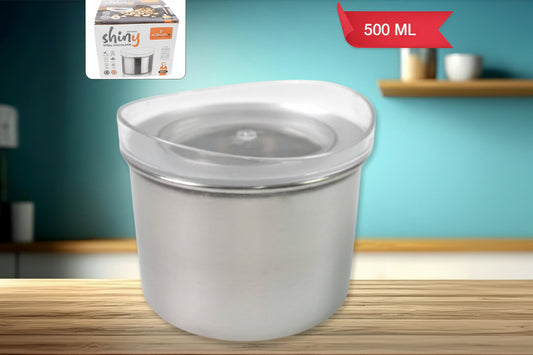 Multipurpose Stainless Steel Airtight Containers With See Through Lid (1 Pc  500 Ml)