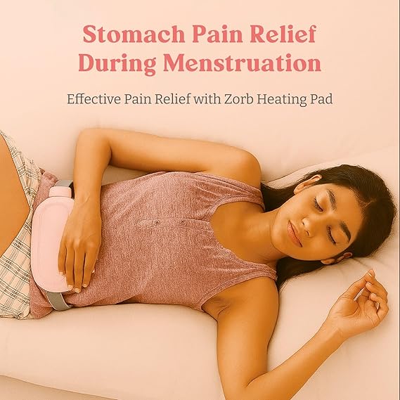 Period Cramp Massager Belt – Cordless Rechargeable Heating Pad with 3 Heat Levels & 4 Massage Modes | Portable Period Pain Relief Massager for Cramps, Back & Belly | Adjustable Belt for Women & Girls
