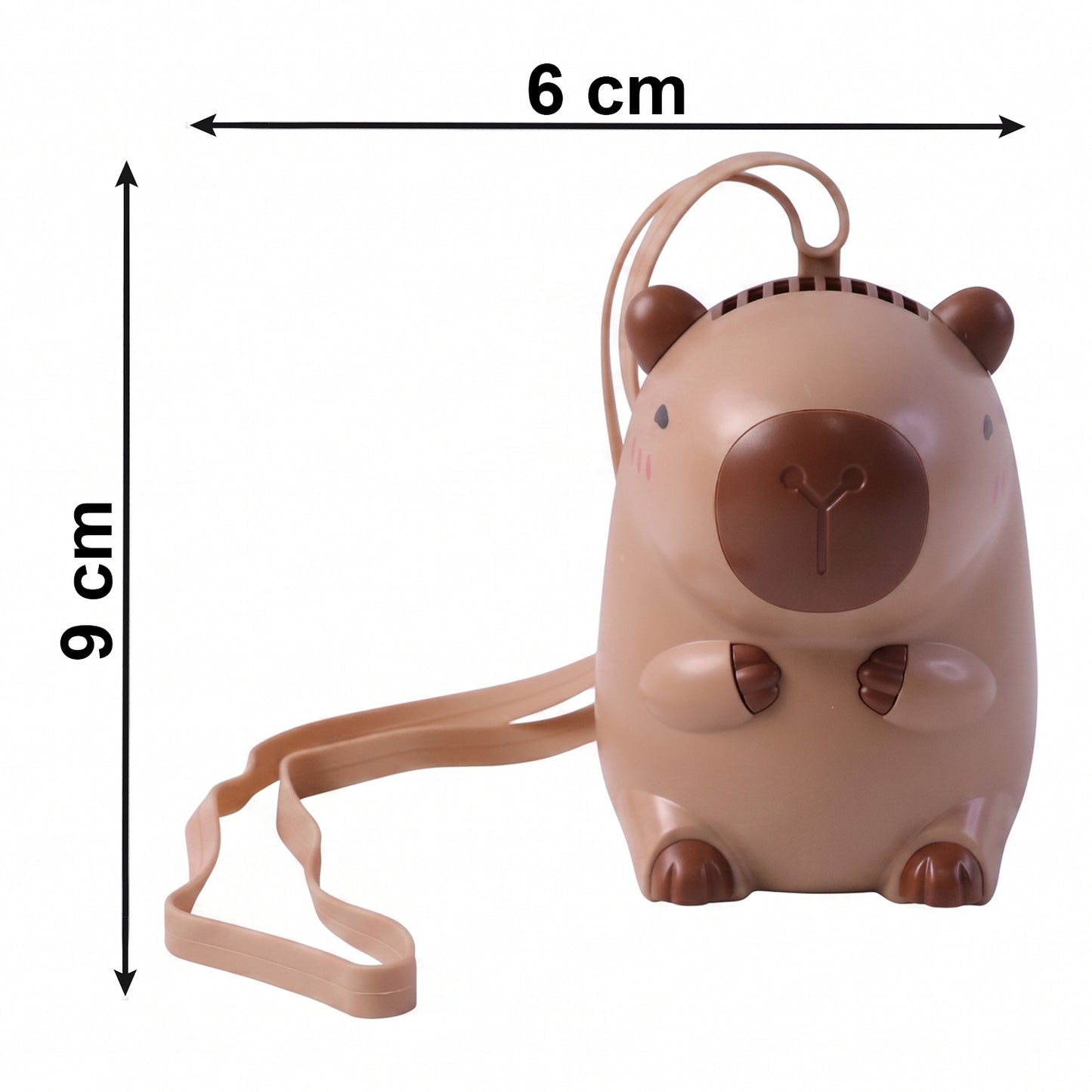 Cute Bear Shape Portable Mini Fan With Neck Strap (1 Pc)